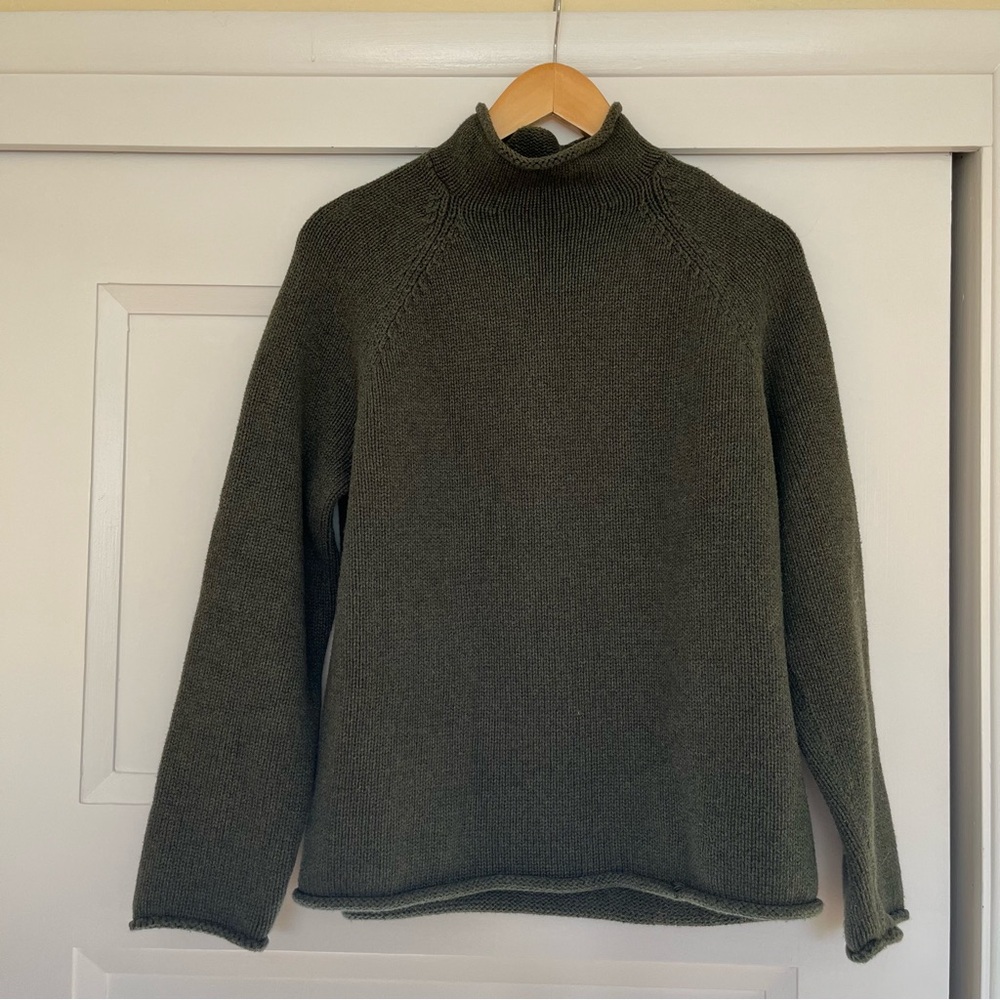 J. Crew Dark Olive Turtleneck Sweater